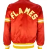 Calgary Flames 1980’s Red Satin Jacket Back