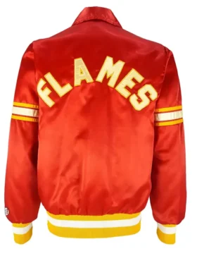 Calgary Flames 1980’s Red Satin Jacket Back