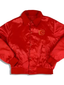 Calgary Flames 1990’s Red Satin Varsity Jacket