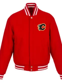 Calgary Flames Red Domestic Wool Varsity Jacket