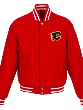 Calgary Flames Red Domestic Wool Varsity Jacket