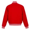 Calgary Flames Red Domestic Wool Varsity Jacket Back