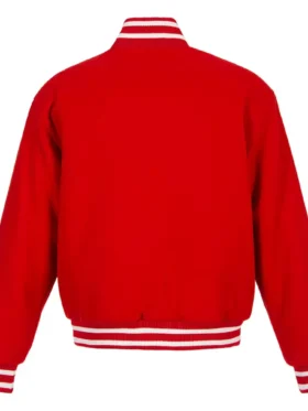 Calgary Flames Red Domestic Wool Varsity Jacket Back