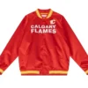 Calgary Flames Red Lightweight Satin Varsity Jacket