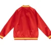 Calgary Flames Red Lightweight Satin Varsity Jacket Back