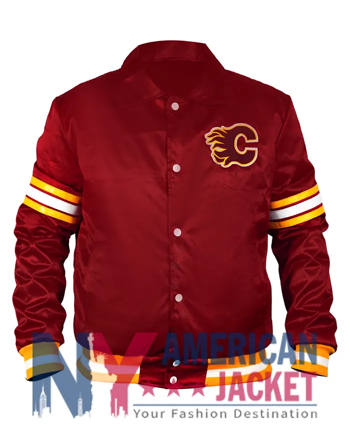 Calgary Flames Satin 1980’s Red Jacket