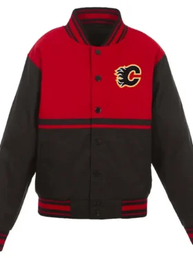 Calgary Flames Youth Black and Red Jacket