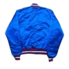 Capitals Full Snap Blue Satin Varsity Jacket Back