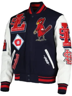 Cardinals Team Black and White Wool Varsity Jacket