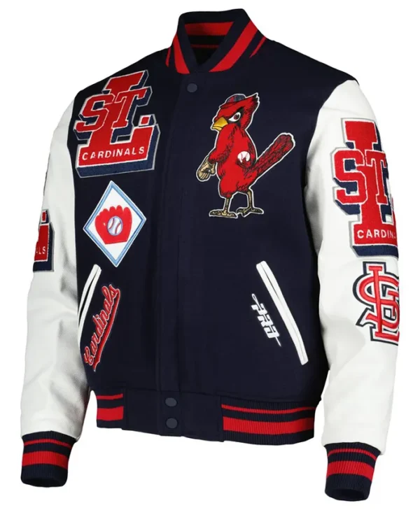 Cardinals Team Black and White Wool Varsity Jacket