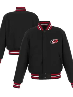 Carolina Hurricanes Black Wool Varsity Jacket