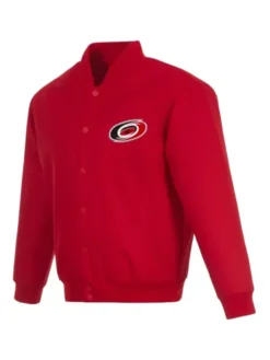 Carolina Hurricanes Full Snap Red Varsity Jacket