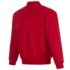 Carolina Hurricanes Full Snap Red Varsity Jacket Back