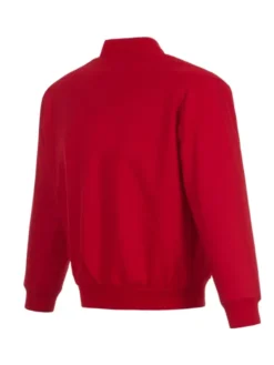 Carolina Hurricanes Full Snap Red Varsity Jacket Back