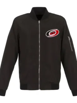 Carolina Hurricanes Zip Up Black Bomber Jacket