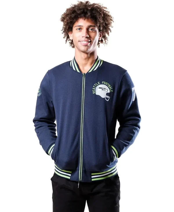 Cathrine Seattle Seahawks Zip Bomber Jacket