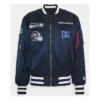 Cecelia Seattle Seahawks Zip Satin Bomber Jacket
