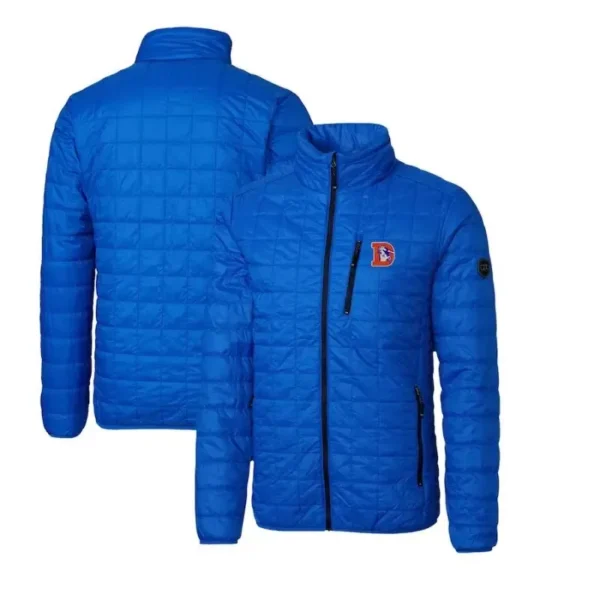 Chadd Hansen NFL Denver Broncos Blue Quilted Jacket