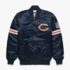 Chicago Bears Homage X Starter Black Satin Varsity Jacket