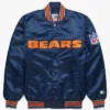 Chicago Bears Homage X Starter Blue Satin Varsity Jacket