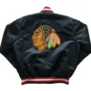 Chicago Blackhawks Black Snap Satin Jacket Back