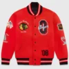 Chicago Blackhawks OVO Red Wool Varsity Jacket