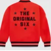 Chicago Blackhawks OVO Red Wool Varsity Jacket Back
