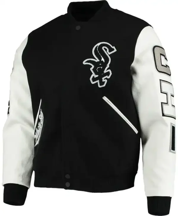 Chicago White Sox Black And White Letterman Jacket