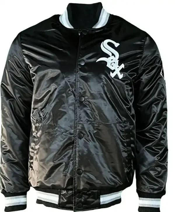 Chicago White Sox Black Vintage Starter Satin Varsity Jacket