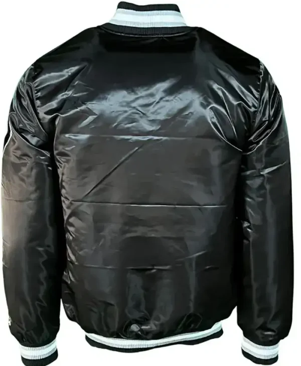 Chicago White Sox Black Vintage Starter Satin Varsity Jacket Back