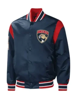 Christiansen Florida Panthers Force Play Satin Varsity Jacket