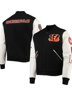 Cincinnati Bengals Nestor Black Wool Varsity Jacket