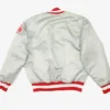 Cincinnati Reds Grey Starter Satin Varsity Jacket Back