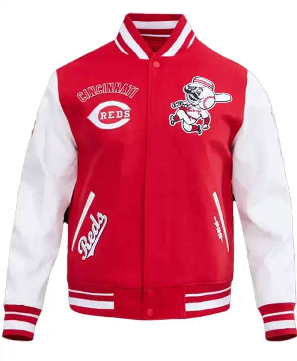 Cincinnati Reds Red And White Wool Varsity Jacket