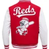 Cincinnati Reds Red And White Wool Varsity Jacket Back