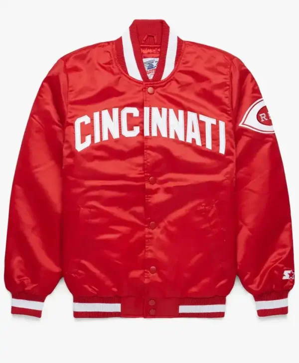 Cincinnati Reds Red Satin Varsity Jacket