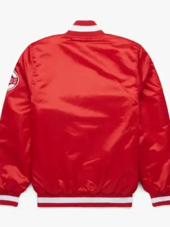Cincinnati Reds Red Satin Varsity Jacket Back