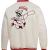 Cincinnati Reds White Varsity Satin Full Snap Jacket Back
