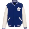 Clementine NHL Toronto Maple Leafs Royal And White Wool Jacket