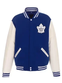 Clementine NHL Toronto Maple Leafs Royal And White Wool Jacket