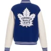 Clementine NHL Toronto Maple Leafs Royal And White Wool Jacket Back