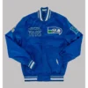 Collin Effertz Seattle Seahawks Blue Satin Bomber Jacket