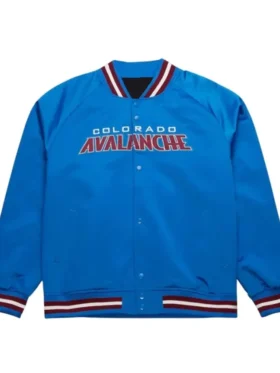 Colorado Avalanche Blue Satin Varsity Jacket