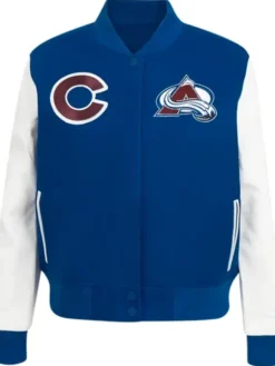 Colorado Avalanche Blue and White Wool Varsity Jacket
