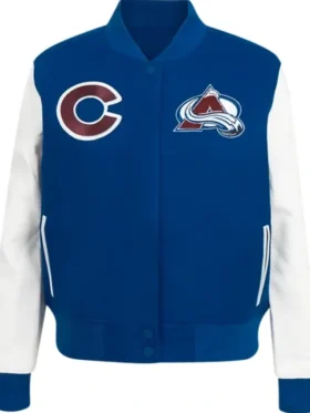 Colorado Avalanche Blue and White Wool Varsity Jacket