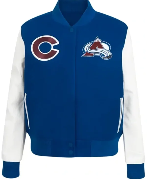 Colorado Avalanche Blue and White Wool Varsity Jacket