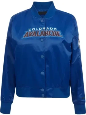 Colorado Avalanche Classic Blue Satin Varsity Jacket