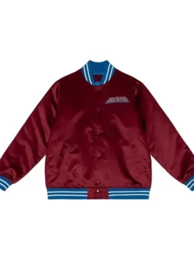 Colorado Avalanche Maroon Satin Varsity Jacket