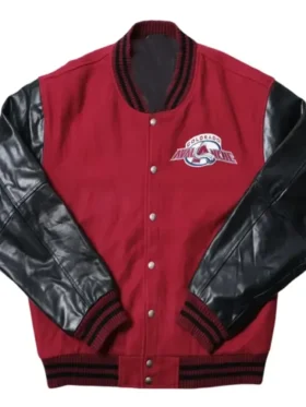 Colorado Avalanche Red And Black Wool Varsity Jacket