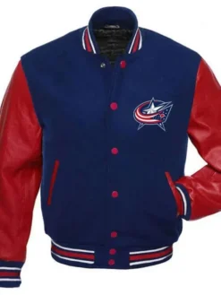Columbus Blue Jackets Blue And Red Wool Varsity Jacket